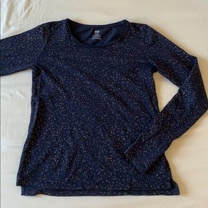 💗3/$18💗Navy blue long sleeve with gold spots